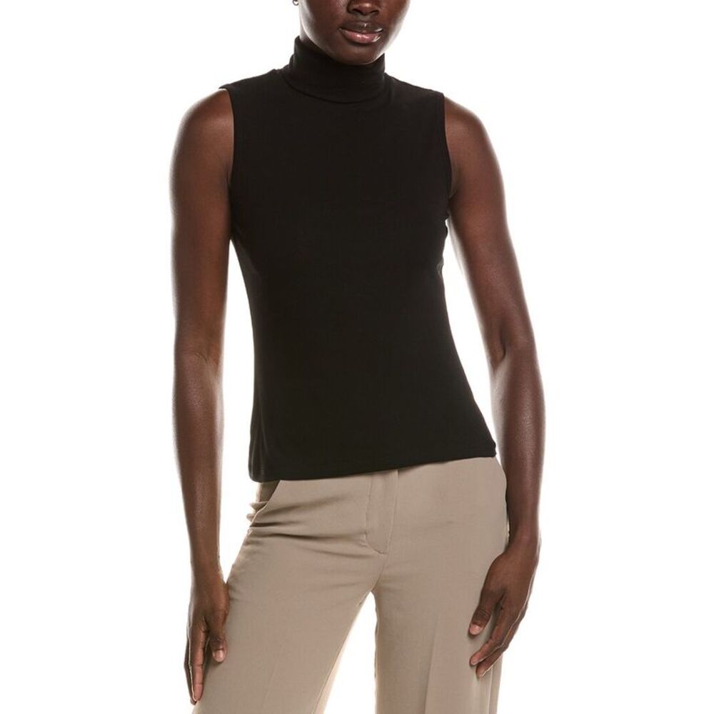 Theory Womens Mock Cable Wool & Cashmere-Blend Sweater, Black